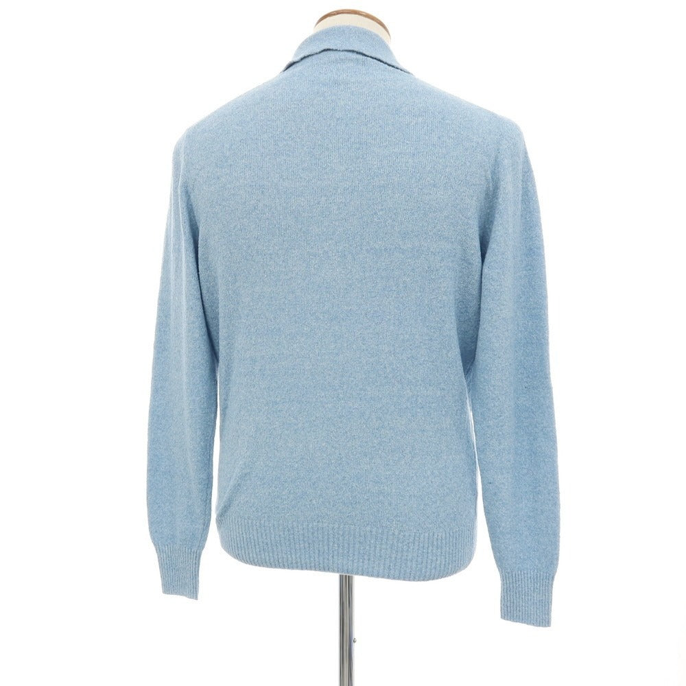【新品】ザノーネ ZANONE コットンナイロン スキッパー 長袖 プルオーバーニット ライトブルー【サイズ48】【 状態ランクN 】【 メンズ 】