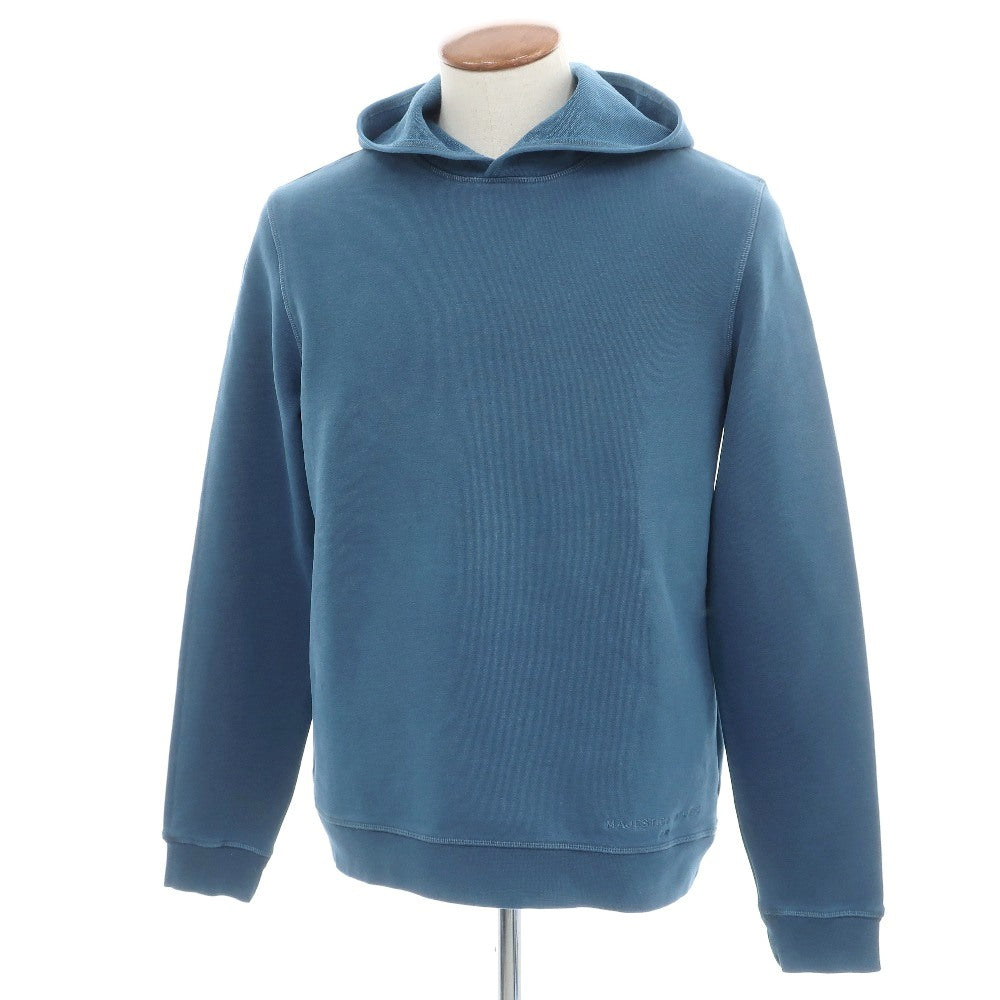 【新品】マジェスティック フィラチュール オム MAJESTIC FILATURES HOMME コットンポリウレタン スウェット プルオーバー パーカー ブルー【 サイズM 】【 状態ランクN 】【 メンズ 】 [APD]