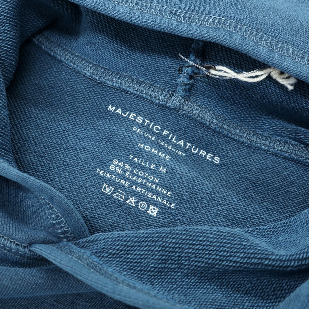 【新品】マジェスティック フィラチュール オム MAJESTIC FILATURES HOMME コットンポリウレタン スウェット プルオーバー パーカー ブルー【サイズM】【 状態ランクN 】【 メンズ 】