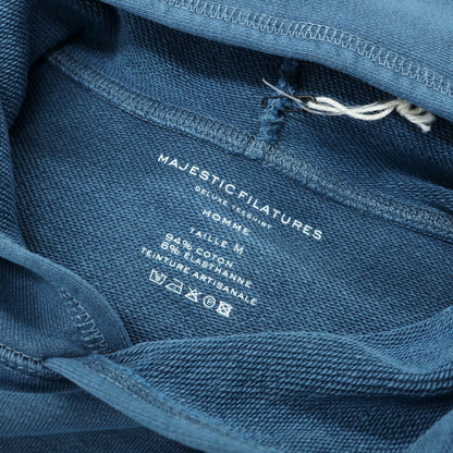 【新品】マジェスティック フィラチュール オム MAJESTIC FILATURES HOMME コットンポリウレタン スウェット プルオーバー パーカー ブルー【サイズM】【 状態ランクN 】【 メンズ 】