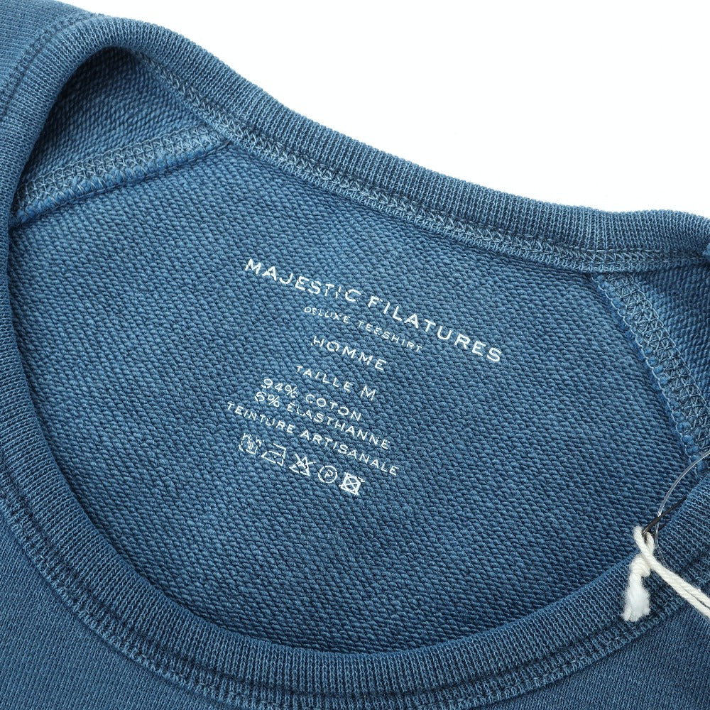 【新品】マジェスティック フィラチュール オム MAJESTIC FILATURES HOMME コットンポリウレタン スウェット クルーネック スウェット ブルー【サイズM】【 状態ランクN 】【 メンズ 】[BPD]