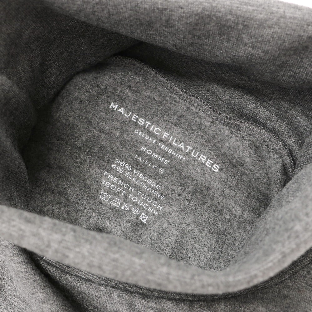 【新品】マジェスティック フィラチュール オム MAJESTIC FILATURES HOMME レーヨンポリウレタン ジャージー 裏起毛 タートルネック 長袖Ｔシャツ グレー【サイズS】【 状態ランクN 】【 メンズ 】[APD]