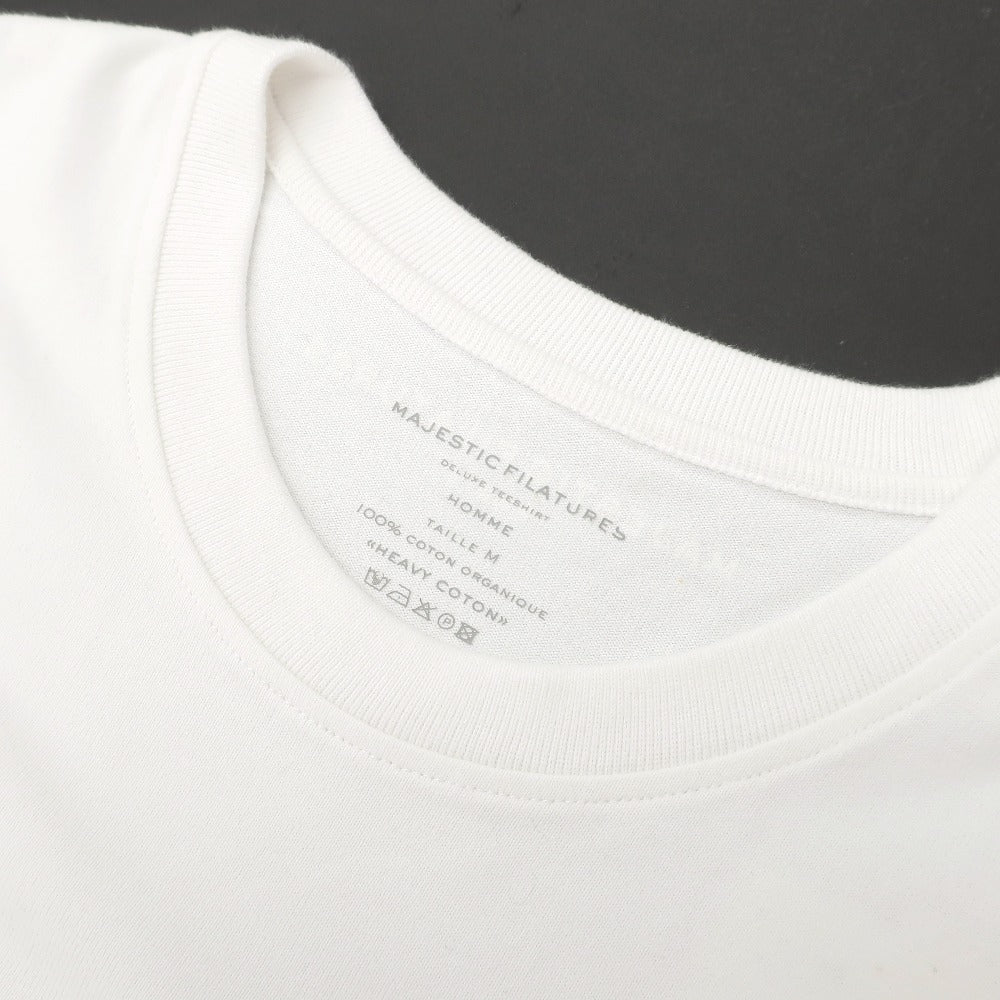 【SALE10%OFF/返品不可】【新品】マジェスティック フィラチュール オム MAJESTIC FILATURES HOMME オーガニックコットン クルーネック 長袖Ｔシャツ ホワイト【 サイズM 】【 状態ランクN 】【 メンズ 】