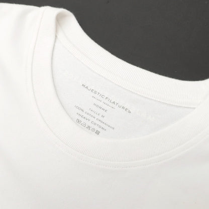 【SALE10%OFF/返品不可】【新品】マジェスティック フィラチュール オム MAJESTIC FILATURES HOMME オーガニックコットン クルーネック 長袖Ｔシャツ ホワイト【 サイズM 】【 状態ランクN 】【 メンズ 】