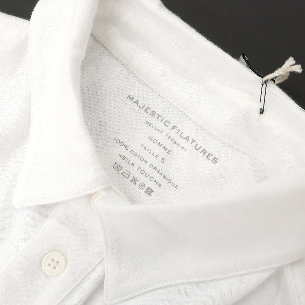 【新品】マジェスティック フィラチュール オム MAJESTIC FILATURES HOMME オーガニックコットン 半袖ポロシャツ ホワイト【サイズS】【 状態ランクN 】【 メンズ 】[CPD]