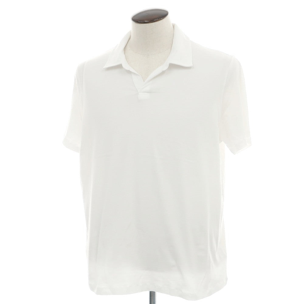 【新品】マジェスティック フィラチュール オム MAJESTIC FILATURES HOMME オーガニックコットンポリウレタン スキッパー 半袖ポロシャツ ホワイト【サイズXL】【 状態ランクN 】【 メンズ 】