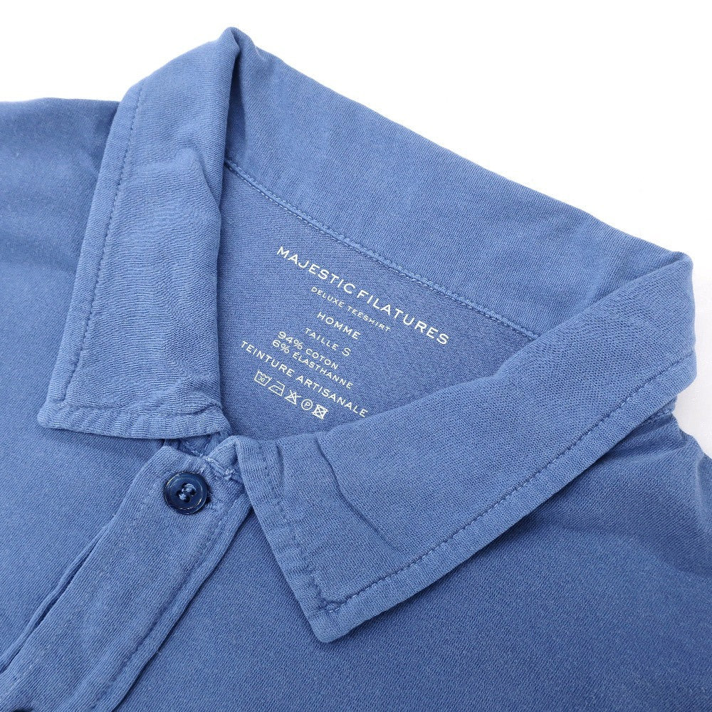 【新品】マジェスティック フィラチュール オム MAJESTIC FILATURES HOMME コットンポリウレタン 半袖ポロシャツ ブルー【サイズS】【 状態ランクN 】【 メンズ 】[CPD]