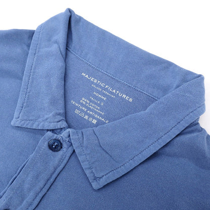 【新品】マジェスティック フィラチュール オム MAJESTIC FILATURES HOMME コットンポリウレタン 半袖ポロシャツ ブルー【サイズS】【 状態ランクN 】【 メンズ 】