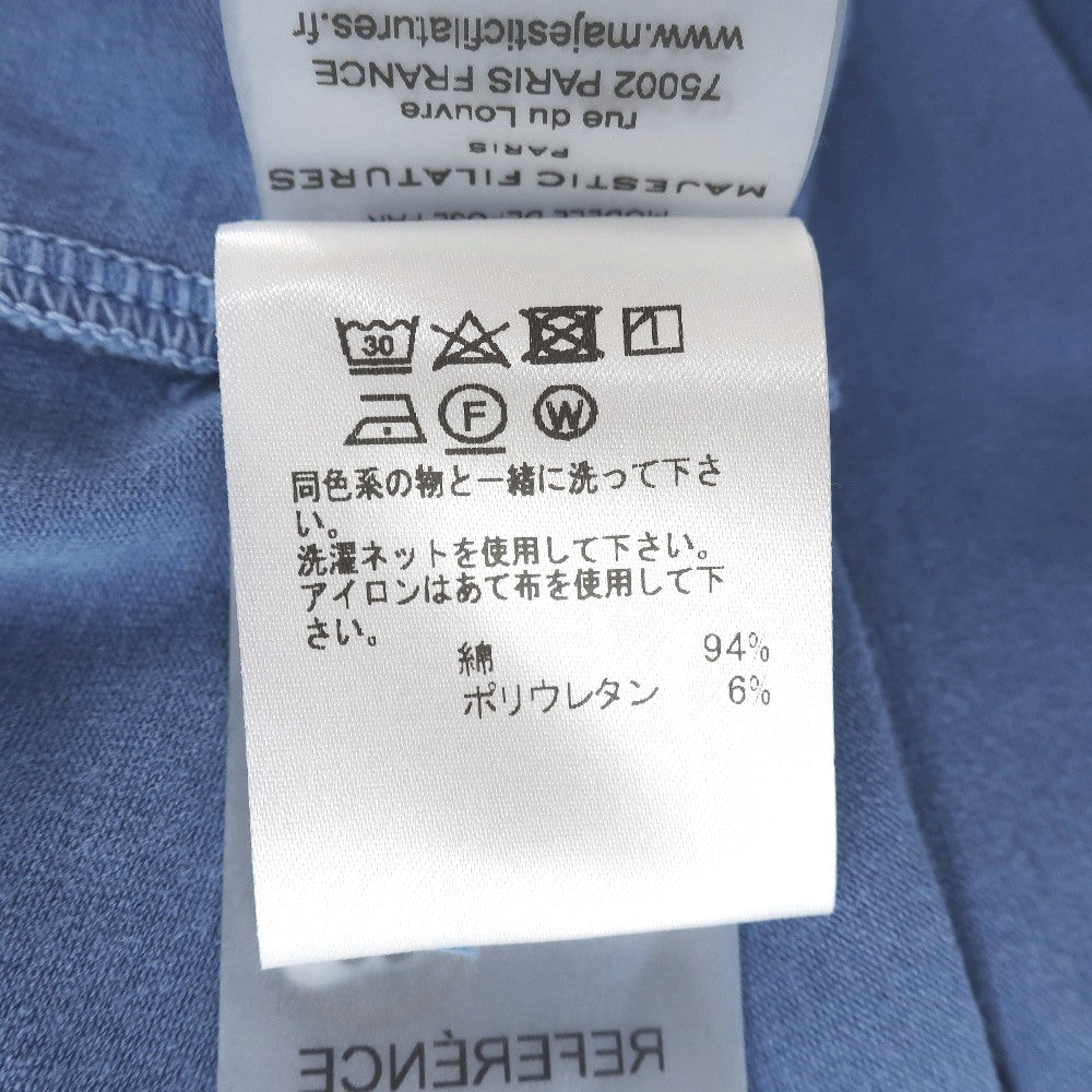 【新品】マジェスティック フィラチュール オム MAJESTIC FILATURES HOMME コットンポリウレタン 半袖ポロシャツ ブルー【サイズS】【 状態ランクN 】【 メンズ 】[CPD]