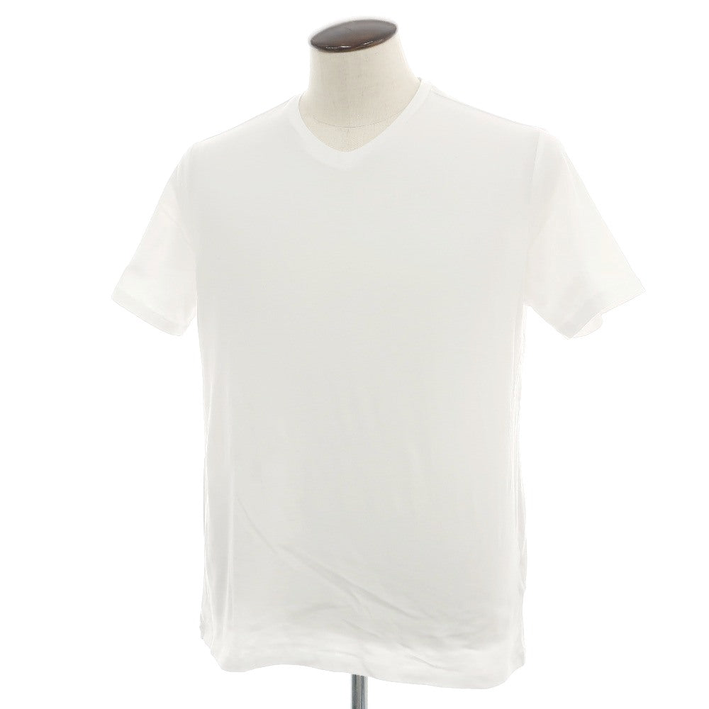 【新品】マジェスティック フィラチュール オム MAJESTIC FILATURES HOMME オーガニックコットンポリウレタン Vネック 半袖Ｔシャツ ホワイト【サイズL】【 状態ランクN 】【 メンズ 】