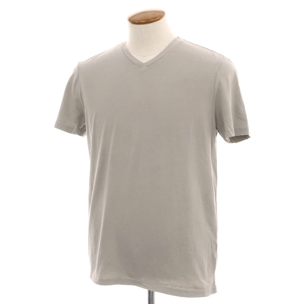 【新品】マジェスティック フィラチュール オム MAJESTIC FILATURES HOMME コットンポリウレタン Vネック 半袖Ｔシャツ グレージュ系【サイズM】【 状態ランクN 】【 メンズ 】