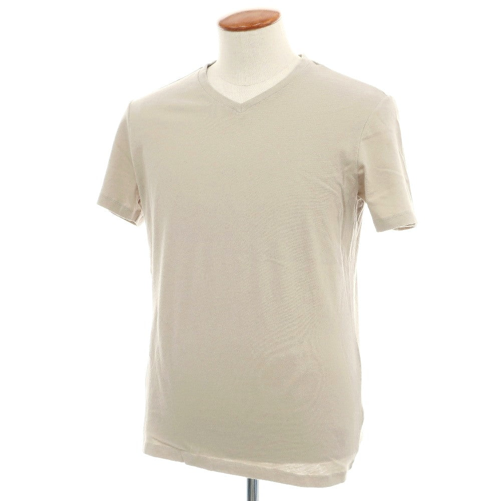 【新品】マジェスティック フィラチュール オム MAJESTIC FILATURES HOMME コットンカシミヤ Vネック 半袖Ｔシャツ サンドベージュ系【サイズM】【 状態ランクN 】【 メンズ 】