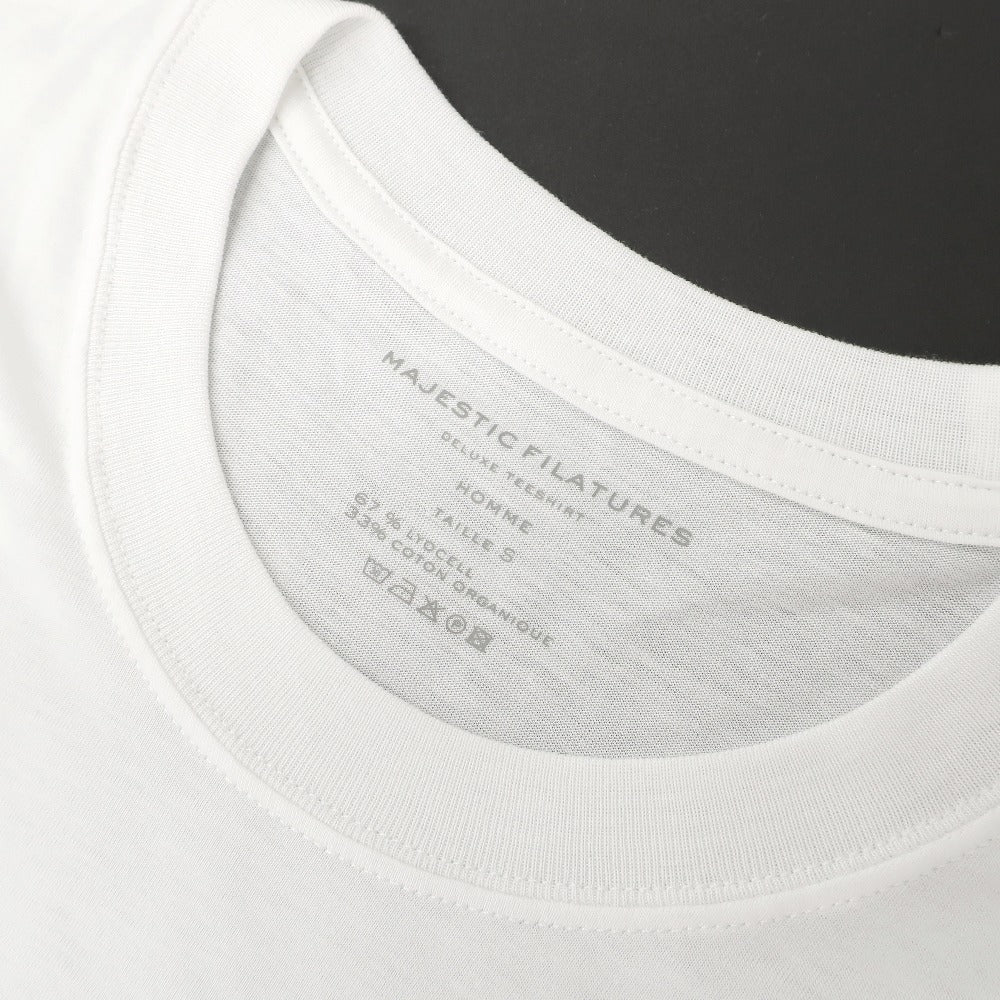 【新品】マジェスティック フィラチュール オム MAJESTIC FILATURES HOMME リヨセルオーガニックコットン クルーネック 半袖Ｔシャツ ホワイト【サイズS】【 状態ランクN 】【 メンズ 】