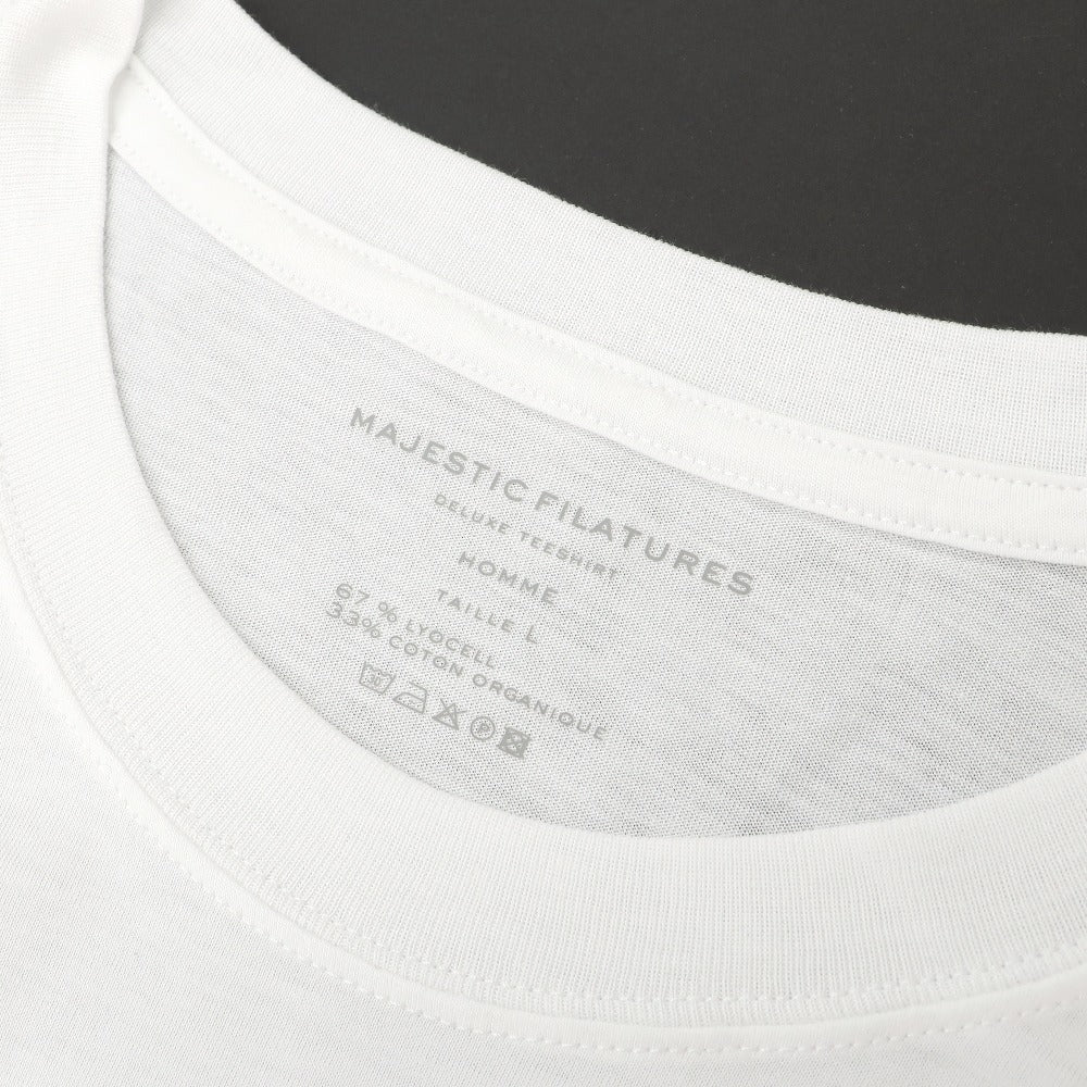 【新品】マジェスティック フィラチュール オム MAJESTIC FILATURES HOMME リヨセルオーガニックコットン クルーネック 半袖Ｔシャツ ホワイト【サイズL】【 状態ランクN 】【 メンズ 】