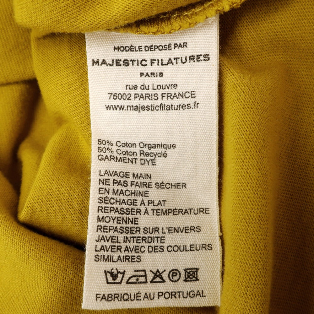 【新品】マジェスティック フィラチュール オム MAJESTIC FILATURES HOMME ガーメントダイ コットン クルーネック 半袖Ｔシャツ マスタード【サイズM】【 状態ランクN 】【 メンズ 】[CPD]