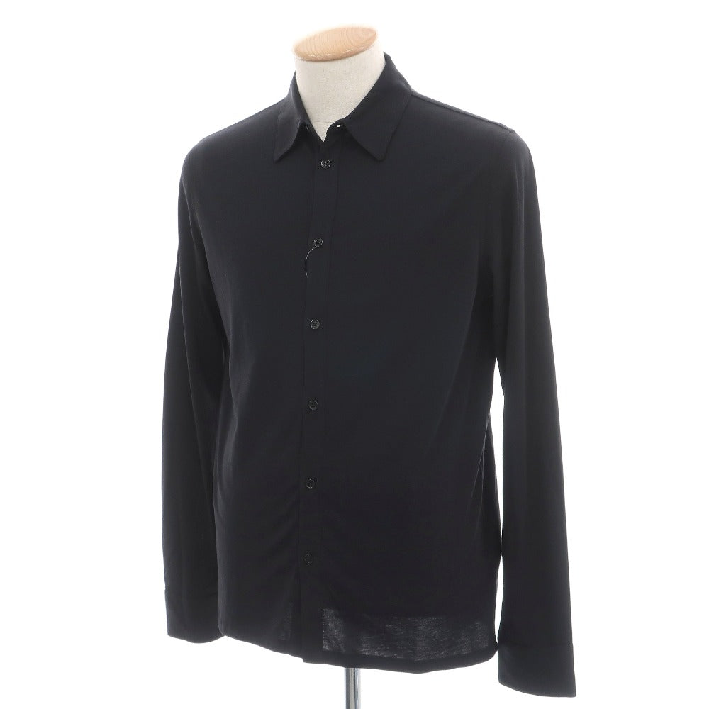 【新品】マジェスティック フィラチュール オム MAJESTIC FILATURES HOMME リヨセルオーガニックコットン ジャージー レギュラーカラー カジュアルシャツ ブラック【サイズS】【 状態ランクN 】【 メンズ 】