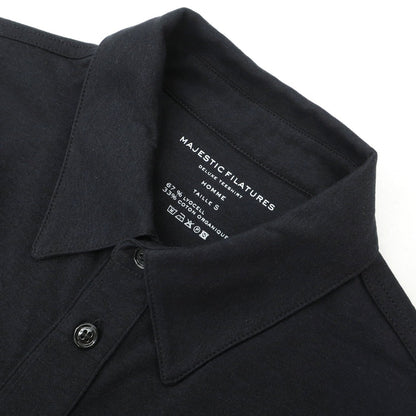 【新品】マジェスティック フィラチュール オム MAJESTIC FILATURES HOMME リヨセルオーガニックコットン ジャージー レギュラーカラー カジュアルシャツ ブラック【サイズS】【 状態ランクN 】【 メンズ 】