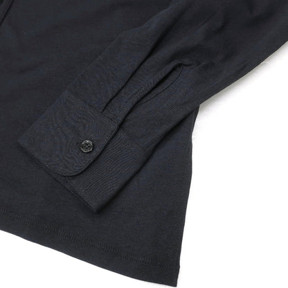 【新品】マジェスティック フィラチュール オム MAJESTIC FILATURES HOMME リヨセルオーガニックコットン ジャージー レギュラーカラー カジュアルシャツ ブラック【サイズS】【 状態ランクN 】【 メンズ 】