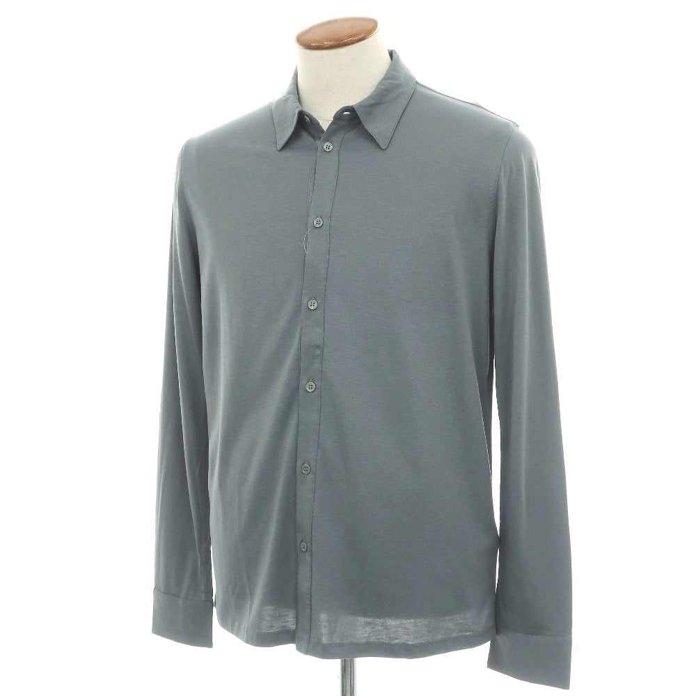 【新品】マジェスティック フィラチュール オム MAJESTIC FILATURES HOMME リヨセルオーガニックコットン ジャージー レギュラーカラー カジュアルシャツ ブルーグレー【サイズＭ】【 状態ランクN 】【 メンズ 】