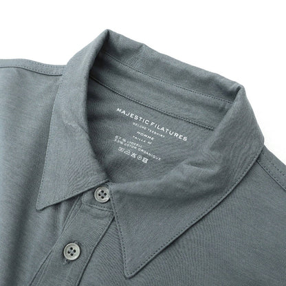 【新品】マジェスティック フィラチュール オム MAJESTIC FILATURES HOMME リヨセルオーガニックコットン ジャージー レギュラーカラー カジュアルシャツ ブルーグレー【サイズＭ】【 状態ランクN 】【 メンズ 】