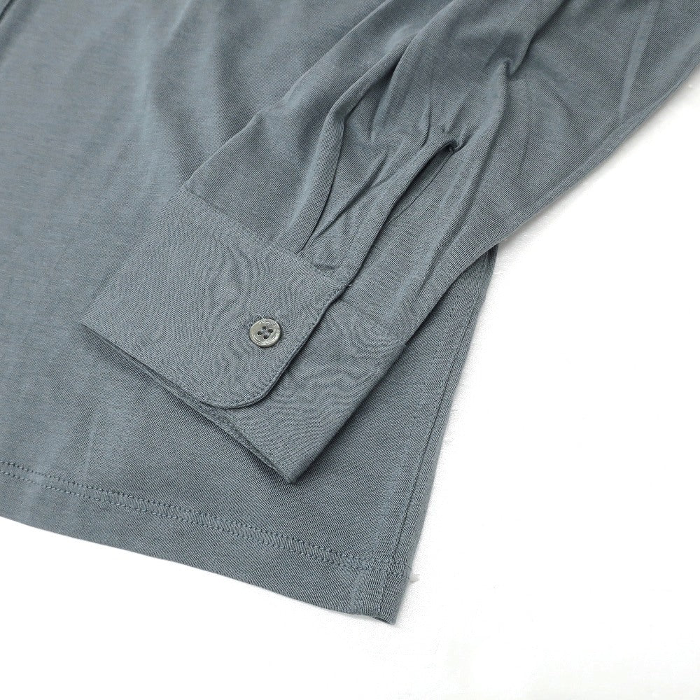 【新品】マジェスティック フィラチュール オム MAJESTIC FILATURES HOMME リヨセルオーガニックコットン ジャージー レギュラーカラー カジュアルシャツ ブルーグレー【サイズＭ】【 状態ランクN 】【 メンズ 】