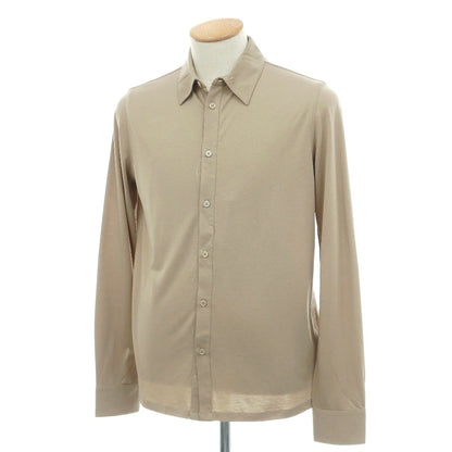 【新品】マジェスティック フィラチュール オム MAJESTIC FILATURES HOMME リヨセルオーガニックコットン ジャージー レギュラーカラー カジュアルシャツ ダークベージュ【サイズＳ】【 状態ランクN 】【 メンズ 】