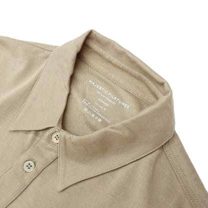 【新品】マジェスティック フィラチュール オム MAJESTIC FILATURES HOMME リヨセルオーガニックコットン ジャージー レギュラーカラー カジュアルシャツ ダークベージュ【サイズＭ】【 状態ランクN 】【 メンズ 】