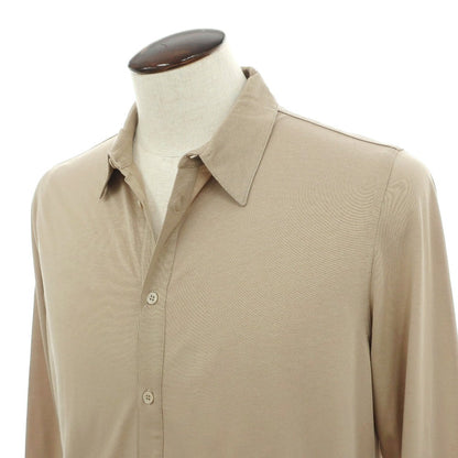 【新品】マジェスティック フィラチュール オム MAJESTIC FILATURES HOMME リヨセルオーガニックコットン ジャージー レギュラーカラー カジュアルシャツ ダークベージュ【サイズＬ】【 状態ランクN 】【 メンズ 】