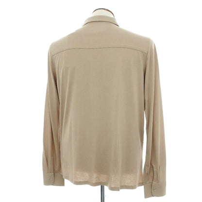 【新品】マジェスティック フィラチュール オム MAJESTIC FILATURES HOMME リヨセルオーガニックコットン ジャージー レギュラーカラー カジュアルシャツ ダークベージュ【サイズＬ】【 状態ランクN 】【 メンズ 】