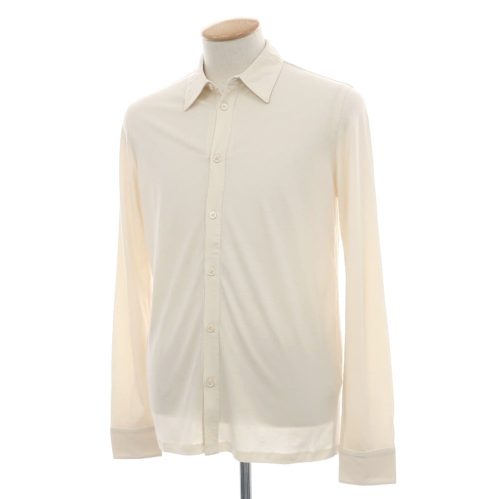 【新品】マジェスティック フィラチュール オム MAJESTIC FILATURES HOMME リヨセルオーガニックコットン ジャージー レギュラーカラー カジュアルシャツ クリーム【サイズS】【 状態ランクN 】【 メンズ 】