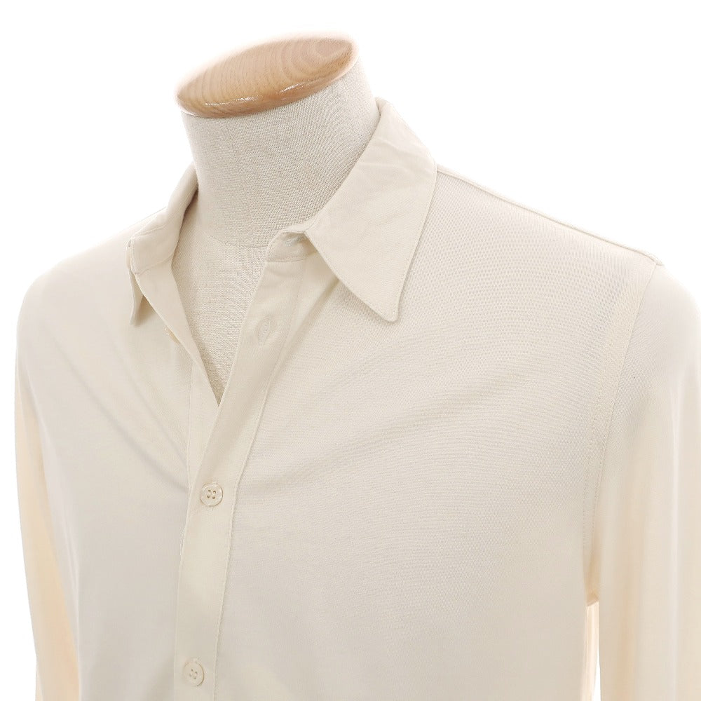 【新品】マジェスティック フィラチュール オム MAJESTIC FILATURES HOMME リヨセルオーガニックコットン ジャージー レギュラーカラー カジュアルシャツ クリーム【サイズS】【 状態ランクN 】【 メンズ 】