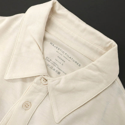 【新品】マジェスティック フィラチュール オム MAJESTIC FILATURES HOMME リヨセルオーガニックコットン ジャージー レギュラーカラー カジュアルシャツ クリーム【サイズS】【 状態ランクN 】【 メンズ 】