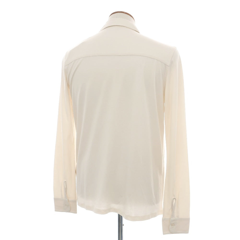 【新品】マジェスティック フィラチュール オム MAJESTIC FILATURES HOMME リヨセルオーガニックコットン ジャージー レギュラーカラー カジュアルシャツ クリーム【 サイズM 】【 状態ランクN 】【 メンズ 】 [APD]