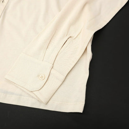 【新品】マジェスティック フィラチュール オム MAJESTIC FILATURES HOMME リヨセルオーガニックコットン ジャージー レギュラーカラー カジュアルシャツ クリーム【サイズM】【 状態ランクN 】【 メンズ 】