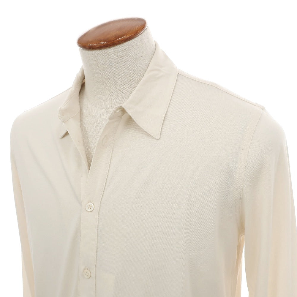 【新品】マジェスティック フィラチュール オム MAJESTIC FILATURES HOMME リヨセルオーガニックコットン ジャージー レギュラーカラー カジュアルシャツ クリーム【サイズM】【 状態ランクN 】【 メンズ 】[BPD]