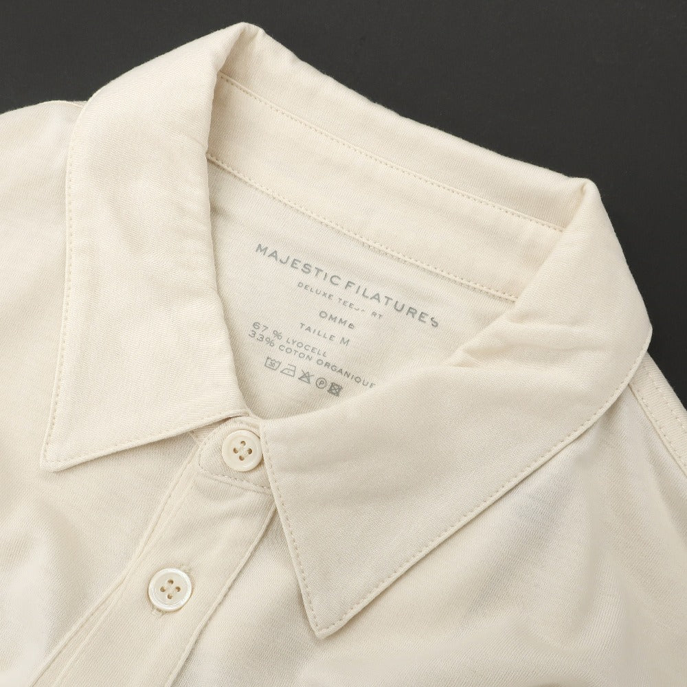 【新品】マジェスティック フィラチュール オム MAJESTIC FILATURES HOMME リヨセルオーガニックコットン ジャージー レギュラーカラー カジュアルシャツ クリーム【サイズM】【 状態ランクN 】【 メンズ 】