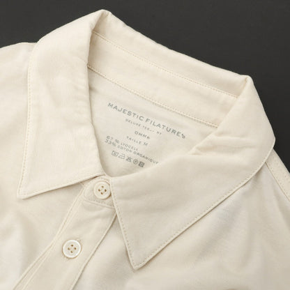 【新品】マジェスティック フィラチュール オム MAJESTIC FILATURES HOMME リヨセルオーガニックコットン ジャージー レギュラーカラー カジュアルシャツ クリーム【サイズM】【 状態ランクN 】【 メンズ 】