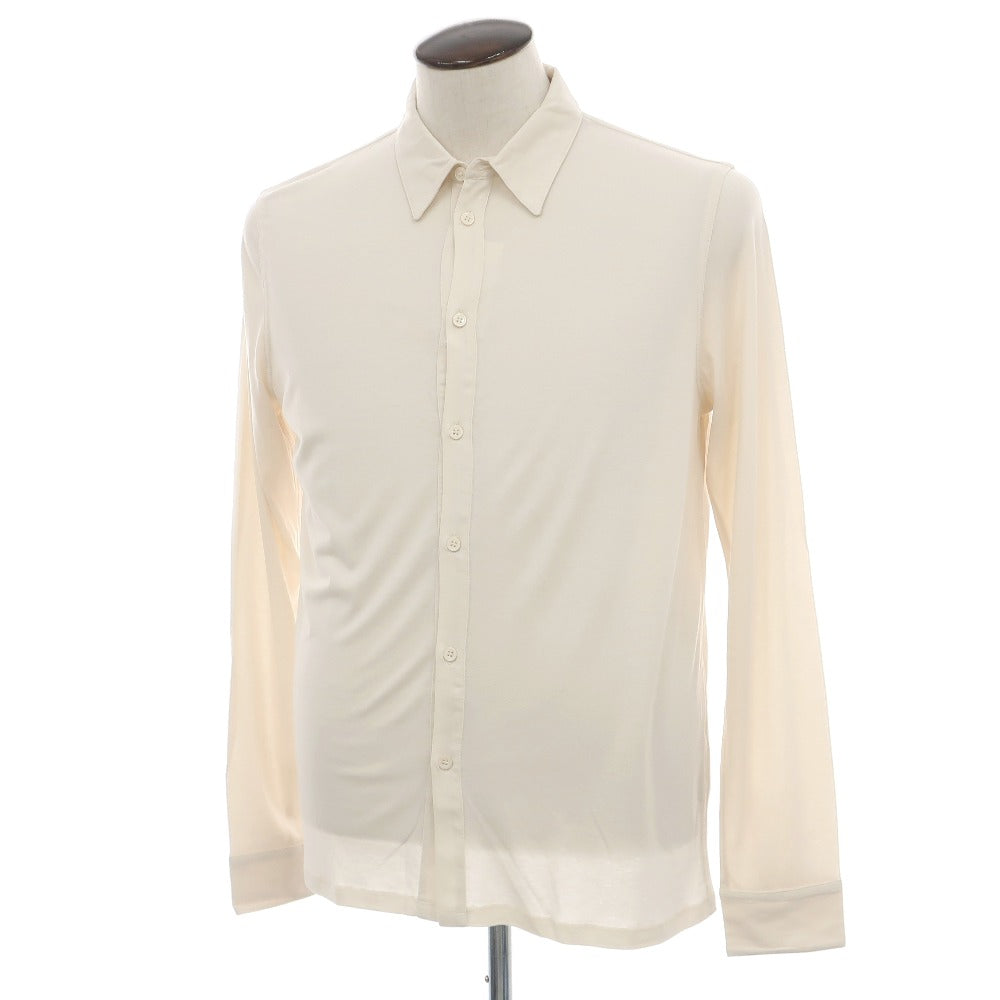 【新品】マジェスティック フィラチュール オム MAJESTIC FILATURES HOMME リヨセルオーガニックコットン ジャージー レギュラーカラー カジュアルシャツ クリーム【サイズL】【 状態ランクN 】【 メンズ 】