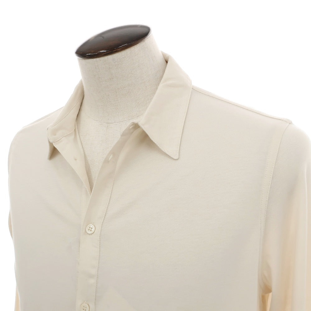 【新品】マジェスティック フィラチュール オム MAJESTIC FILATURES HOMME リヨセルオーガニックコットン ジャージー レギュラーカラー カジュアルシャツ クリーム【サイズL】【 状態ランクN 】【 メンズ 】