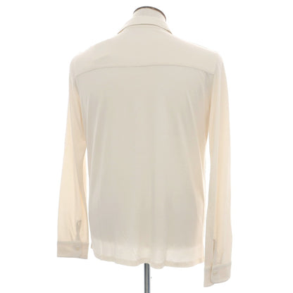 【新品】マジェスティック フィラチュール オム MAJESTIC FILATURES HOMME リヨセルオーガニックコットン ジャージー レギュラーカラー カジュアルシャツ クリーム【サイズL】【 状態ランクN 】【 メンズ 】
