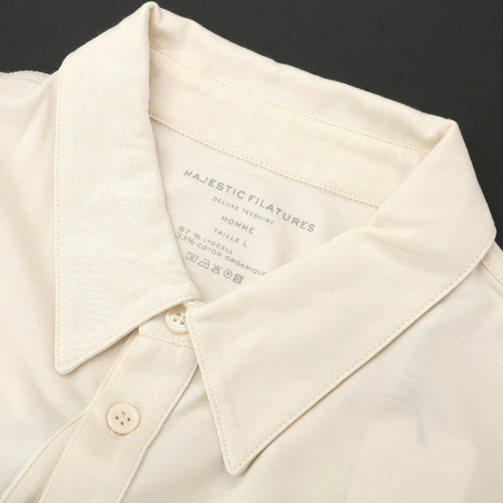 【新品】マジェスティック フィラチュール オム MAJESTIC FILATURES HOMME リヨセルオーガニックコットン ジャージー レギュラーカラー カジュアルシャツ クリーム【サイズL】【 状態ランクN 】【 メンズ 】