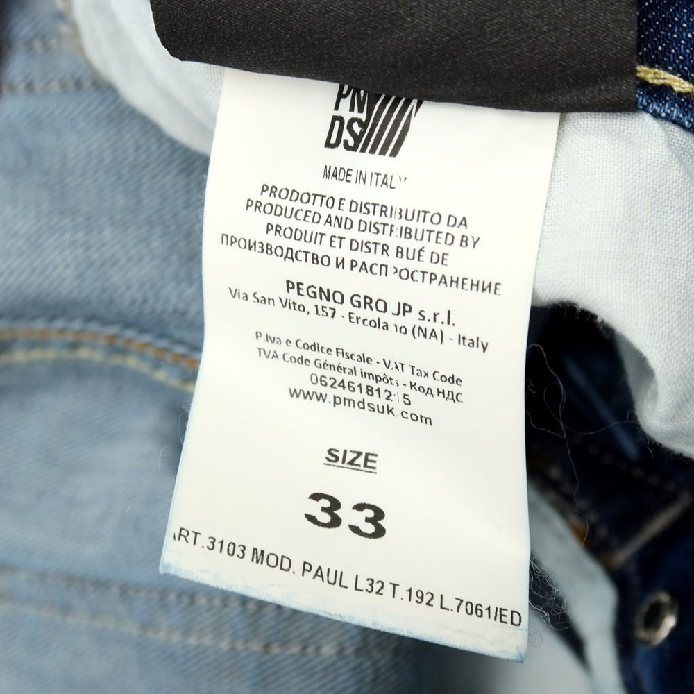 【新品】ピーエムディーエス PMDS 42-133PM PAUL ストレッチ コットン デニムパンツ ジーンズ ネイビー【サイズ33】【 状態ランクN 】【 メンズ 】