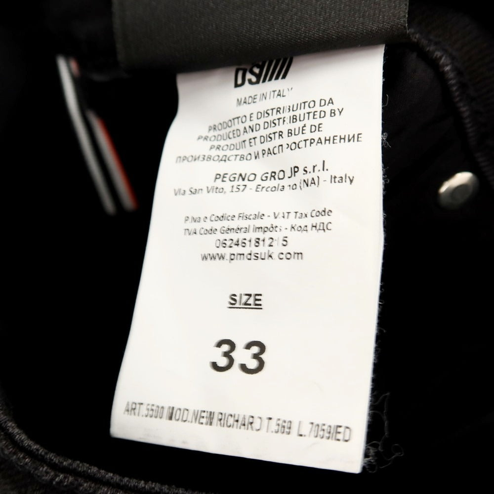 【SALE10%OFF/返品不可】【新品】ピーエムディーエス PMDS 42-120PM NEW RICHARD ストレッチ コットン デニムパンツ ブラック【 サイズ33 】【 状態ランクN 】【 メンズ 】