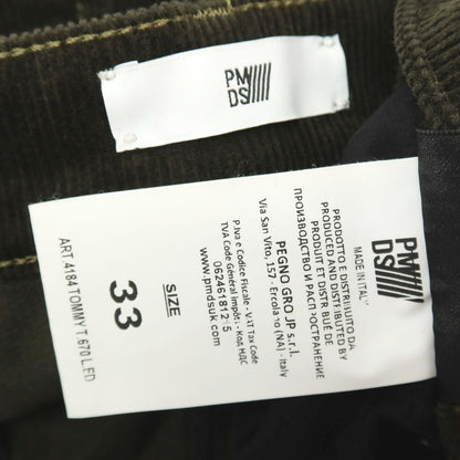 【新品】ピーエムディーエス PMDS 42-136PM TOMMY ストレッチ コットン コーデュロイパンツ ミリタリーグリーン【サイズ33】【 状態ランクN 】【 メンズ 】