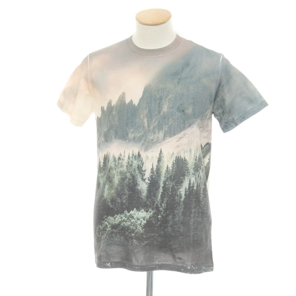【新品】リプレイ REPLAY コットン 転写プリント＆バッグロゴ クルーネック 半袖Ｔシャツ ホワイトxグレー【サイズS】【 状態ランクN 】【 メンズ 】
