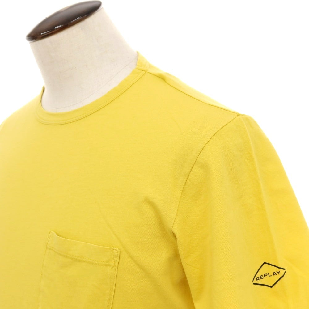 【新品】リプレイ REPLAY コットン クルーネック 半袖ポケットTシャツ イエロー【サイズL】【 状態ランクN 】【 メンズ 】