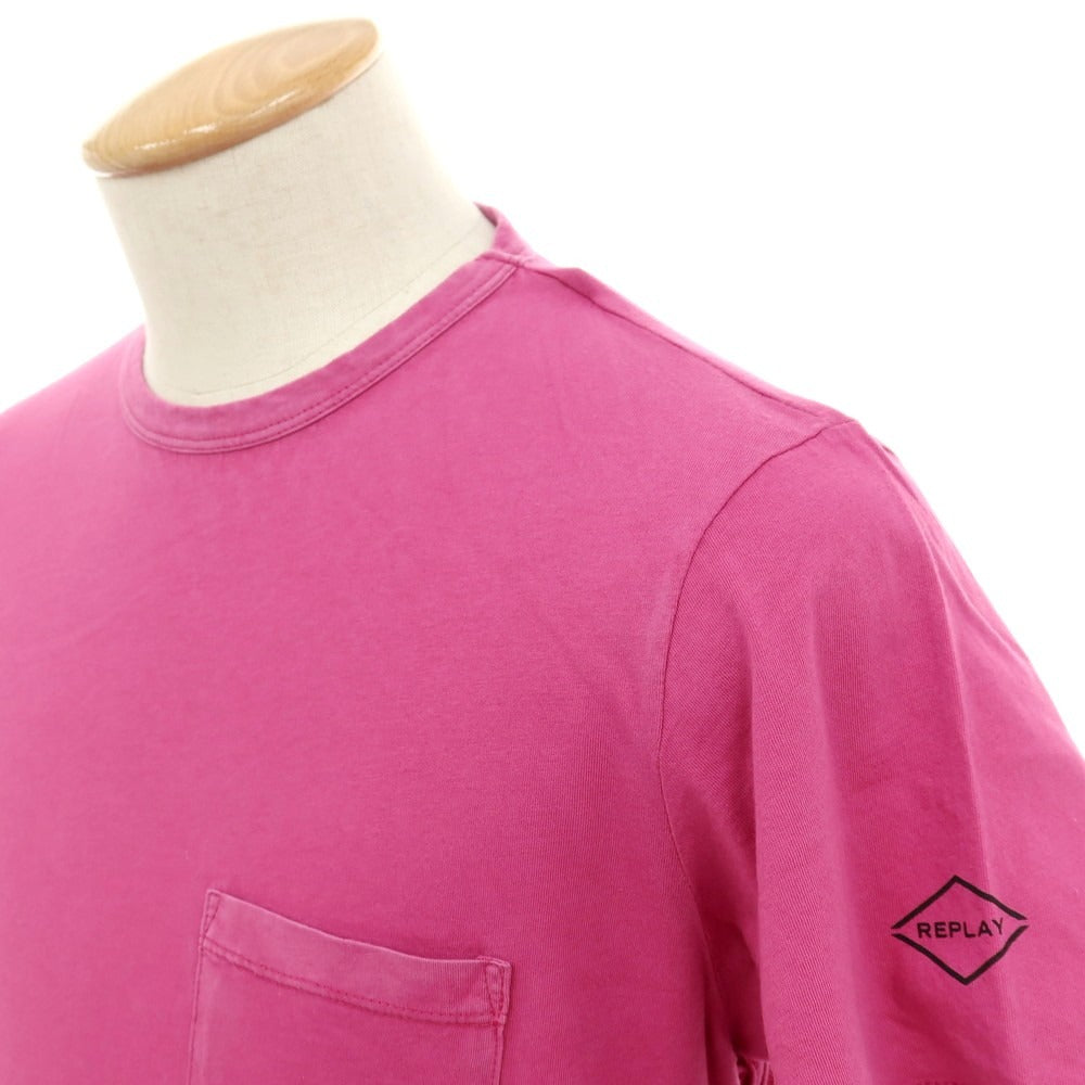 【新品】リプレイ REPLAY コットン クルーネック 半袖ポケットTシャツ パープルピンク系【サイズS】【 状態ランクN 】【 メンズ 】