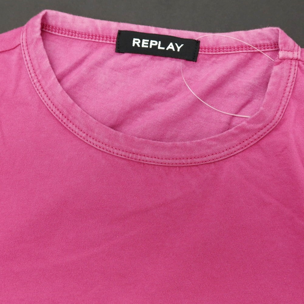 【新品】リプレイ REPLAY コットン クルーネック 半袖ポケットTシャツ パープルピンク系【サイズM】【 状態ランクN 】【 メンズ 】