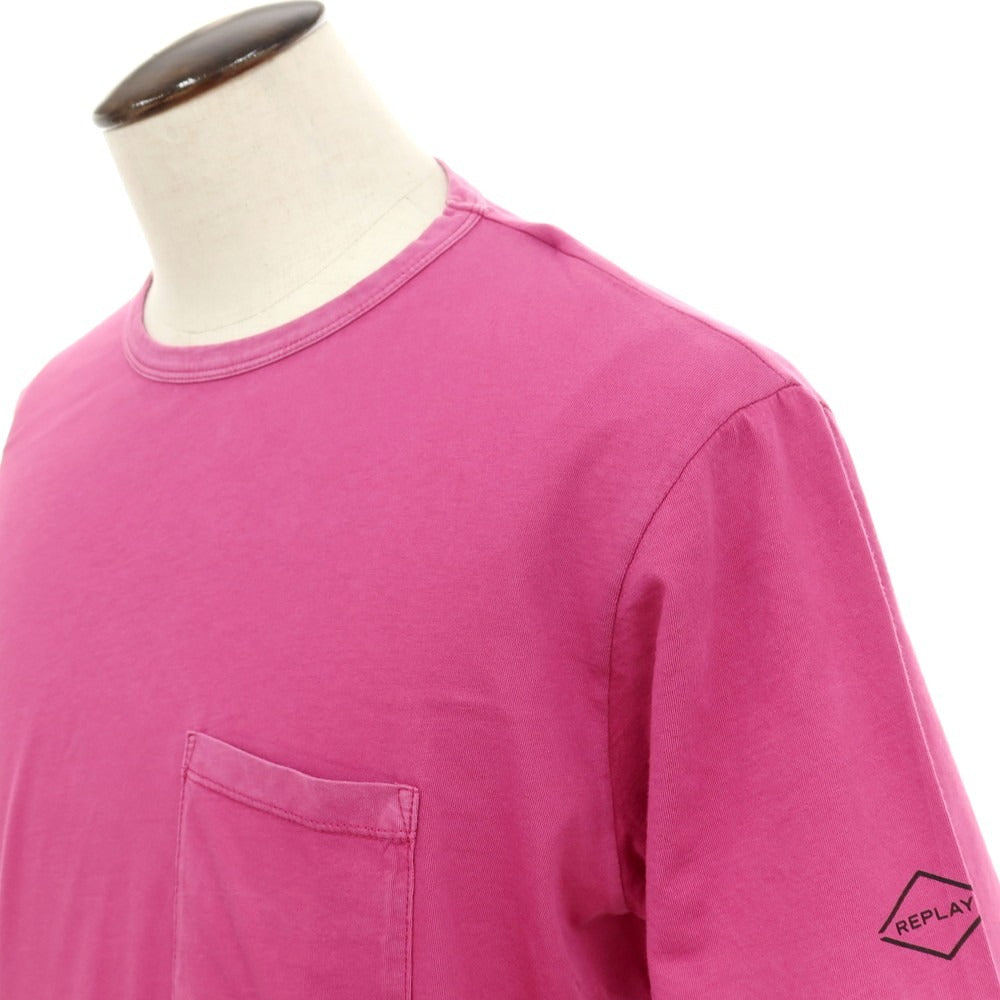 【新品】リプレイ REPLAY コットン クルーネック 半袖ポケットTシャツ パープルピンク系【サイズXL】【 状態ランクN 】【 メンズ 】