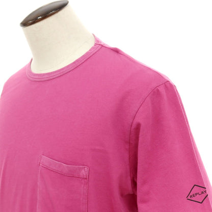 【新品】リプレイ REPLAY コットン クルーネック 半袖ポケットTシャツ パープルピンク系【サイズXL】【 状態ランクN 】【 メンズ 】